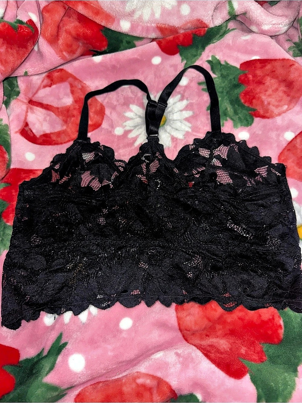 Torrid Unlined Lace Racerback Bralette Black 38C